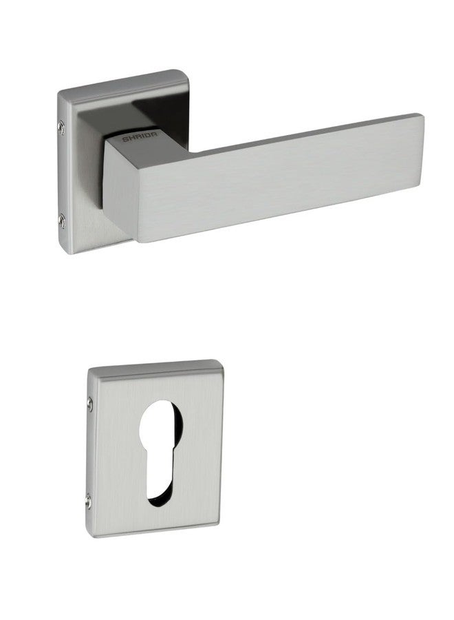 SHRIDA 421 Stainless Steel Door Handle on Rose | SS Finish | 52 mm Plate Size | Sleek & Durable Handle for Modern Interior Doors - Image 1